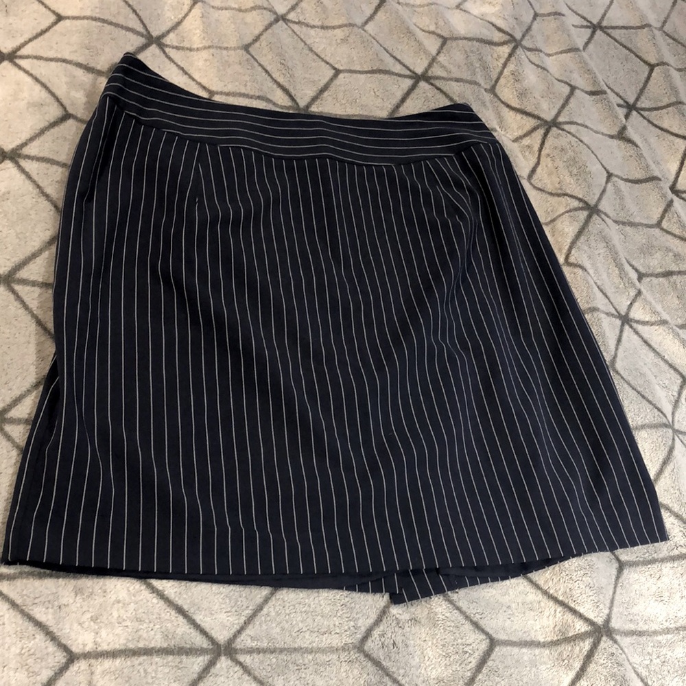 Jessica London Pinstripe Navy Pencil Skirt (Size 14)